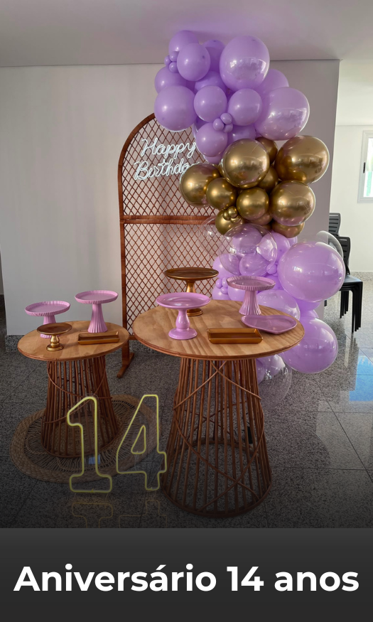 decoração aniversário 14 anos pegue e monte