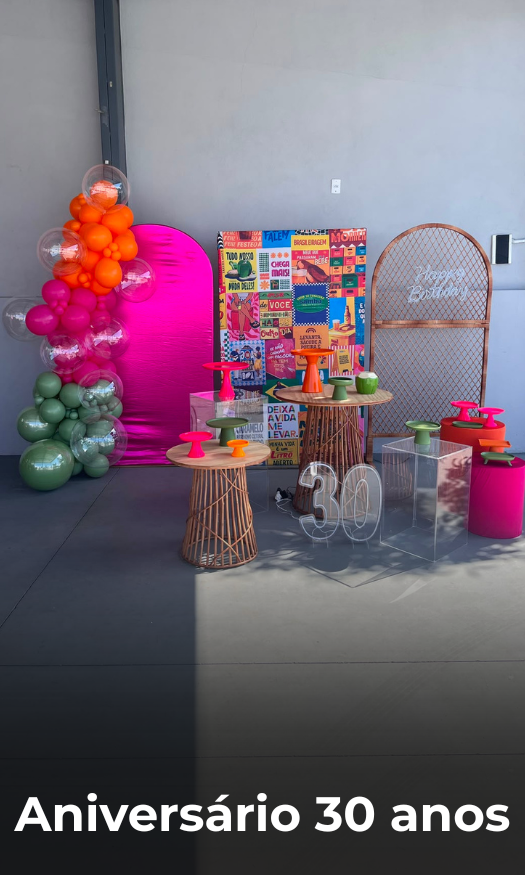 decoração de aniversário 30 anos pegue e monte
