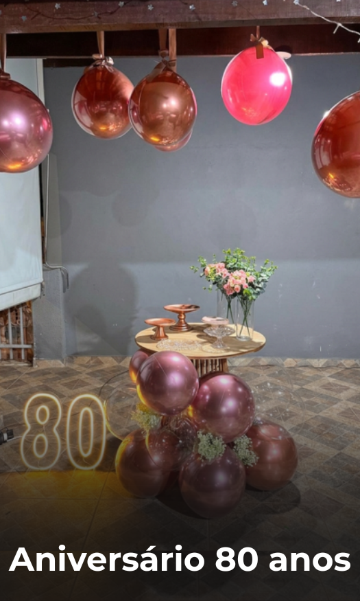 decoração de aniversário 80 anos pegue e monte