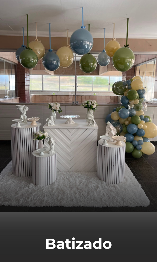 decoração de batizado pegue e monte